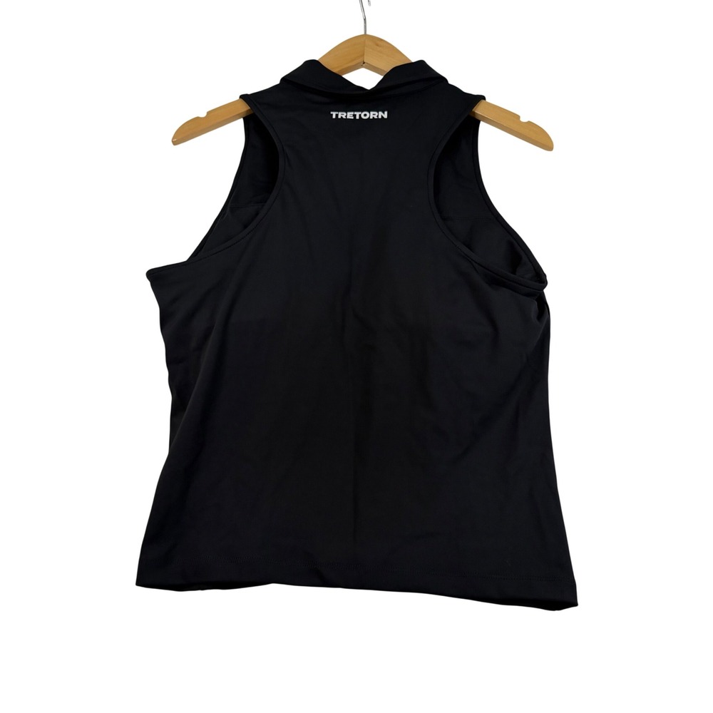Tretorn Womens Sleeveless Polo Tank Top Black Athletic Activewear Medium NEW